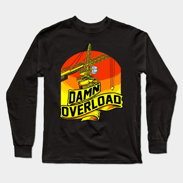 Tower Crane Sunrise Long Sleeve T-Shirt by damnoverload